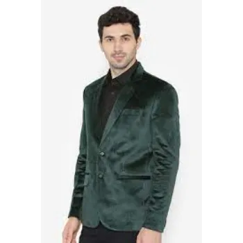 Wintage Mens Cotton Velvet Solid Party Blazer